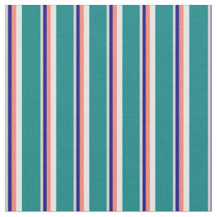 Tela Patrón gris claro, azul, salmón, blanco y Verde az