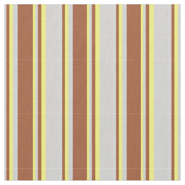Tela Patrón gris claro, siena y amarillo (De cerca)