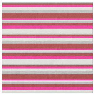 Tela Patrón gris, marrón, rosa profundo y amarillo clar