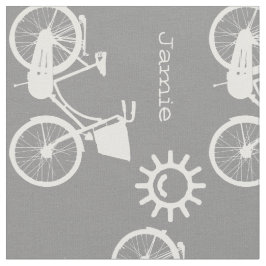 Tela Patrón Gris moderno Bicicleta Sunshine personaliza