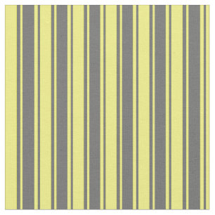 Tela Patrón gris oscuro y amarillo a rayas/lino