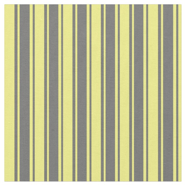 Tela Patrón gris oscuro y amarillo a rayas/lino (De cerca)