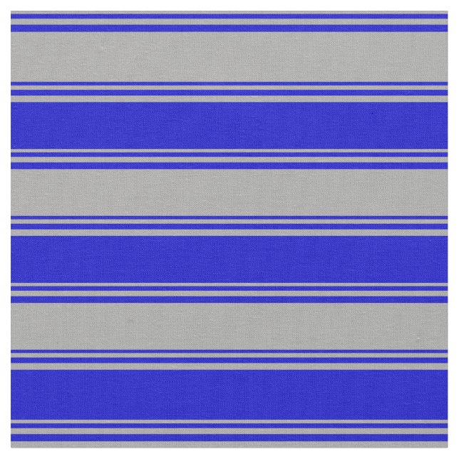Tela Patrón gris oscuro y azul de lino/rayas (De cerca)