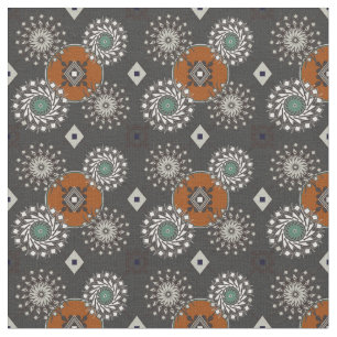 Tela Patrón gris oscuro y marrón rojizo