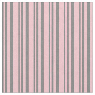 Tela Patrón gris y rosa con lino