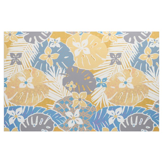 Tela Patrón hawaiano tropical moderno ("Cuarto gordo" (fat quarter))