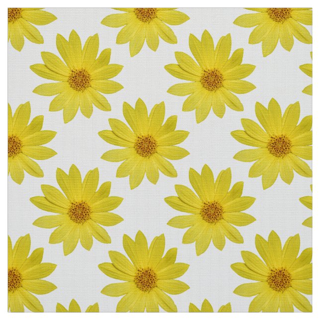 Tela Patrón Helianthus 'Lemon Queen' - Blanco (Retal)