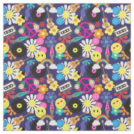 Tela Patrón hippie Groovy Retro 60