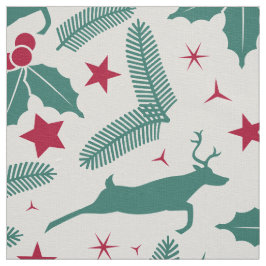 Tela Patrón Holly de Navidades de venado navidades