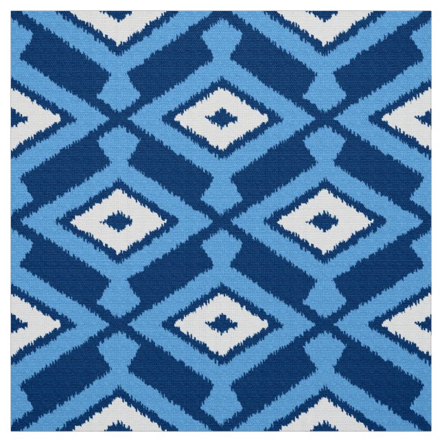 Tela Patrón Ikat, azul índigo y denim (Retal)