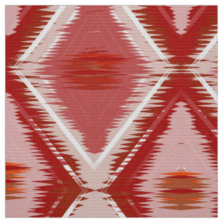 Tela Patrón ikat rojo blanco.