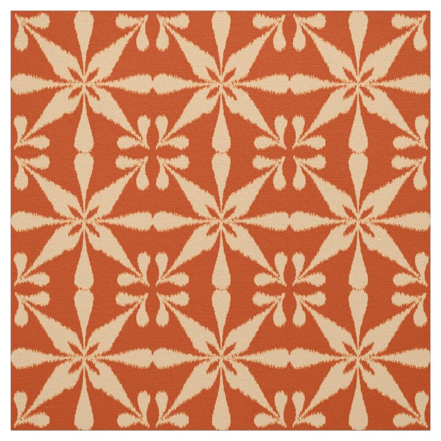 Tela Patrón Ikat Star - Naranja mandarín (Retal)