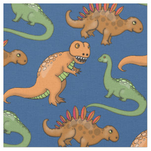 Tela Patrón ilustrado de dinosaurios pequeños