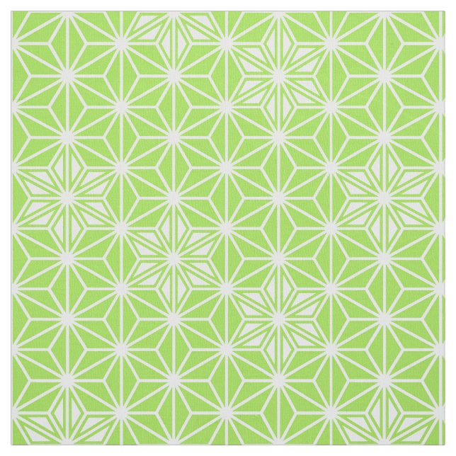 Tela Patrón japonés Asanoha - verde lima claro (Retal)