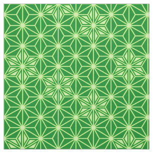 Tela Patrón japonés de Asanoha - verde esmeralda