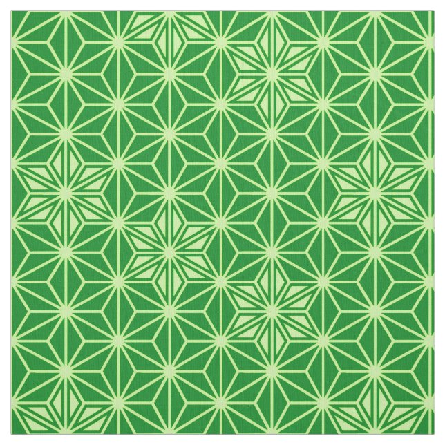 Tela Patrón japonés de Asanoha - verde esmeralda (Retal)