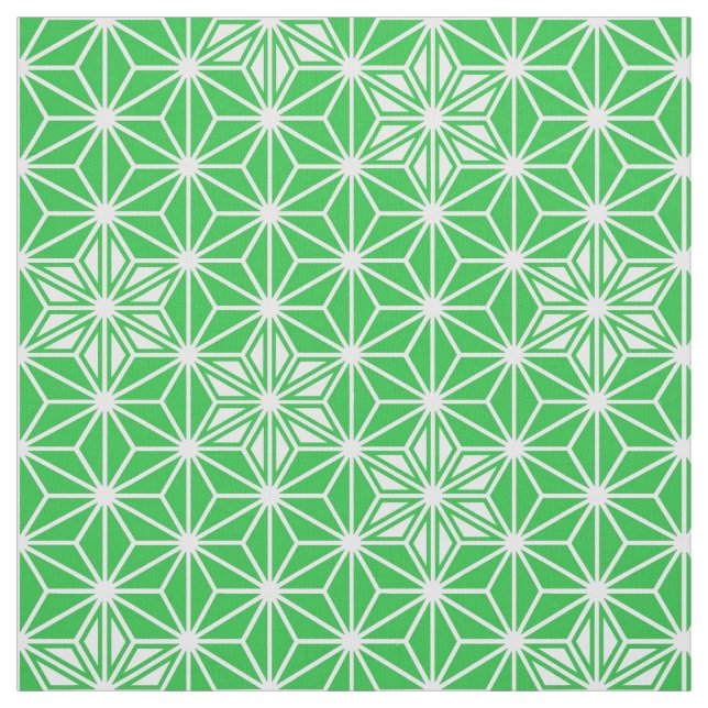 Tela Patrón japonés de Asanoha - verde jade (Retal)
