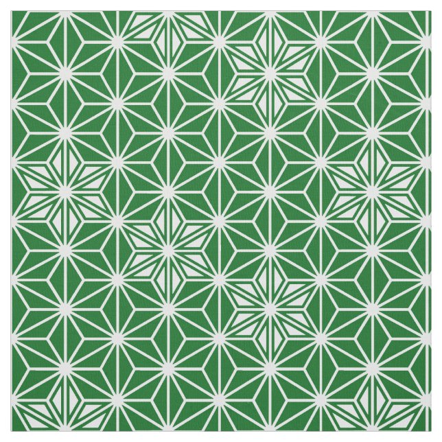 Tela Patrón japonés de Asanoha - verde pino (Retal)