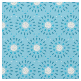 Tela Patrón Kaleidoscope de bolas de voleibol azules