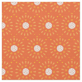 Tela Patrón Kaleidoscope de voleibol naranja