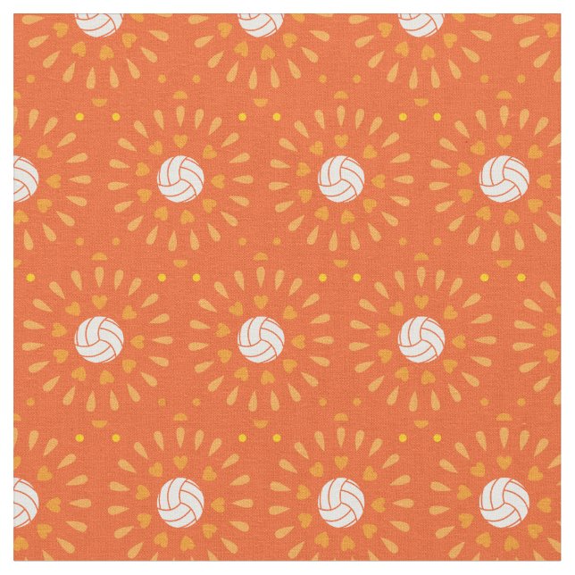 Tela Patrón Kaleidoscope de voleibol naranja (De cerca)