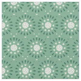 Tela Patrón Kaleidoscope de Volleyball Verde