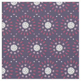 Tela Patrón Kaleidoscopio de bolas de voleibol rosadas