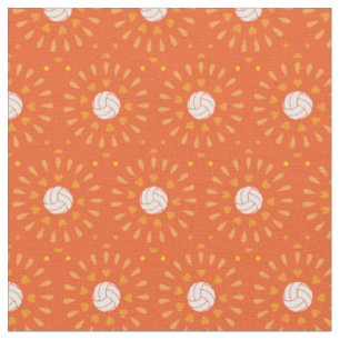 Tela Patrón Kaleidoscopio de voleibol Naranja