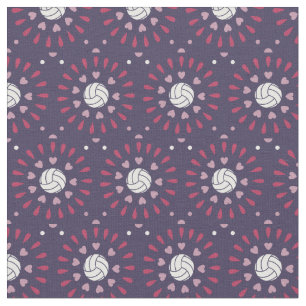 Tela Patrón Kaleidoscopio de voleibol rosa y púrpura