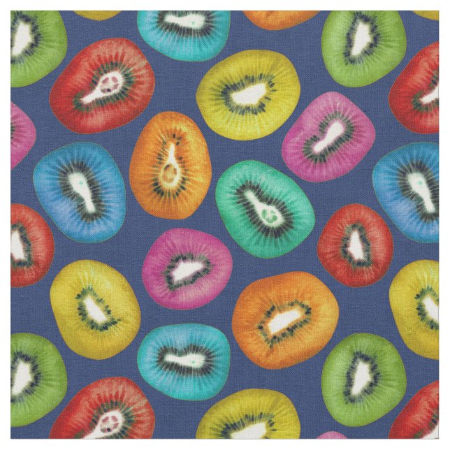 Tela Patrón Kiwi Multicolor (De cerca)
