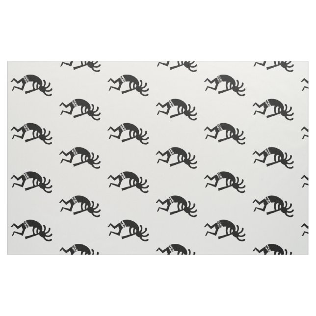 Tela Patrón Kokopelli Blanco Y Negro Diseño Suroeste ("Cuarto gordo" (fat quarter))