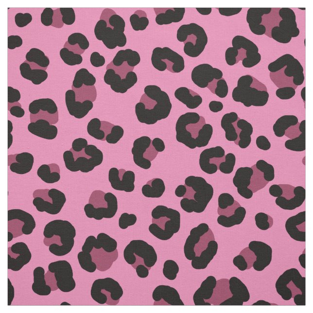 Tela patrón leopardo negro y rosa (Retal)