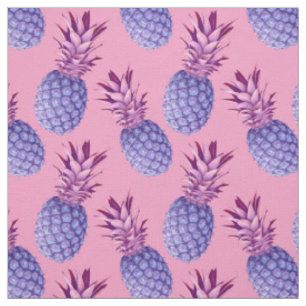 Tela Patrón Lilac y Pineapples Rosa