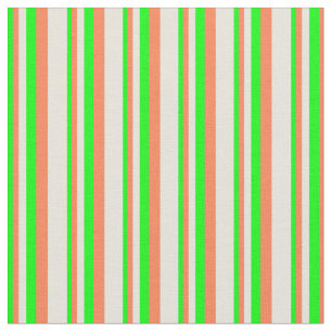 Tela Patrón Lime, Coral y Beige