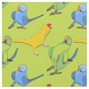 Tela Patrón lime Green Parrot indio lúdico
