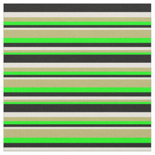 Tela Patrón Lime, oscuro caqui, beige y lino negro