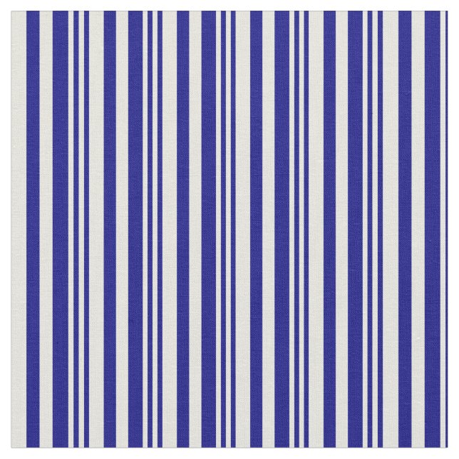 Tela Patrón lineal azul y beige (De cerca)