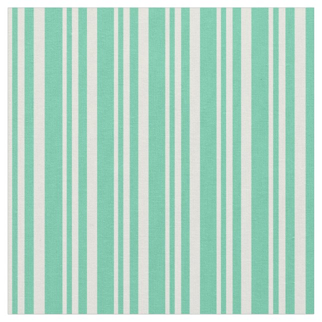 Tela Patrón lineal Beige-Aquamarine (De cerca)