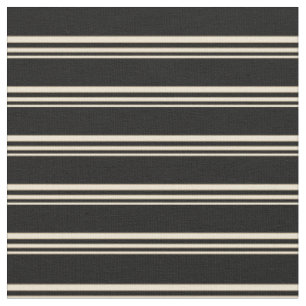 Tela Patrón lineal beige y negro