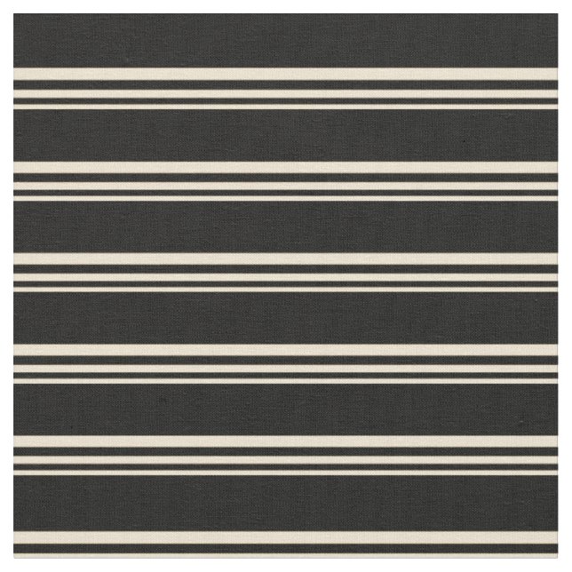 Tela Patrón lineal beige y negro (De cerca)