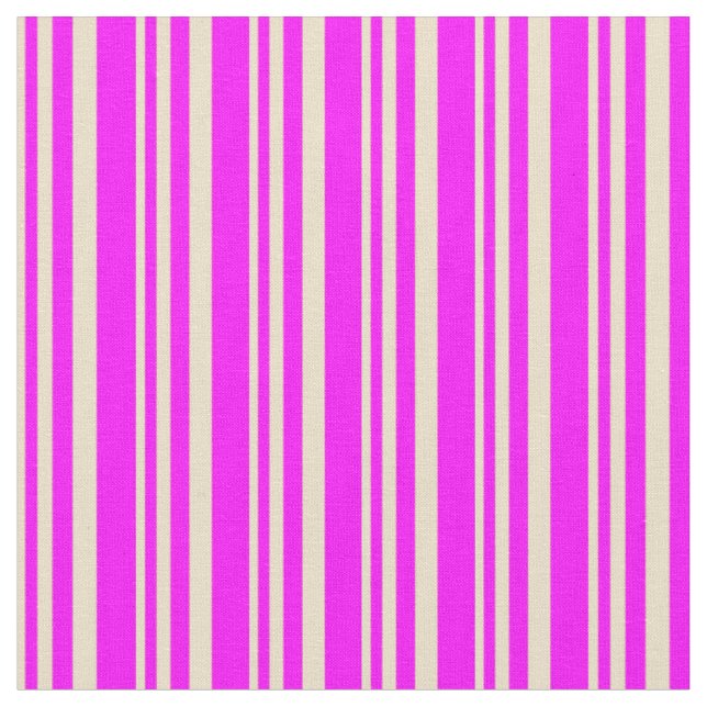 Tela Patrón lineal de color Tan y Fuchsia (De cerca)