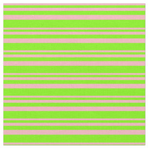 Tela Patrón lineal/rayado de color rosa claro y verde