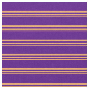 Tela Patrón lino de color marrón e índigo