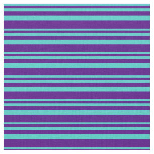 Tela Patrón lino de color turquesa e índigo