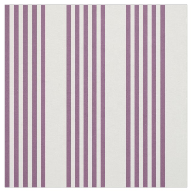 Tela Patrón malva morado y blanco de cinco rayas (Retal)