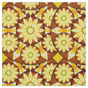 Tela Patrón Mandala, tonos marrones y dorados