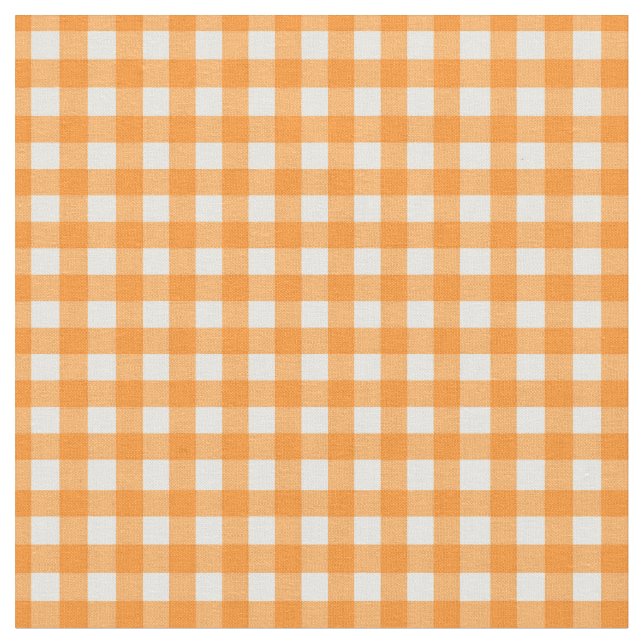 Tela Patrón marcado de Gingham del Naranja clásico (De cerca)