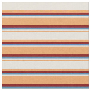 Tela Patrón marrón, beige, azul y marrón