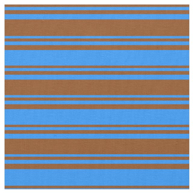 Tela Patrón marrón y azul (De cerca)