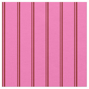 Tela Patrón marrón y rosa caliente de las franjas